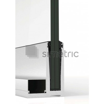 Profil L suport inferior pentru balustrada de sticla cu prindere de pardoseala - 6.1 ml